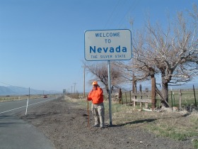 Rick Hammersley crosses into the 2nd State on his cross-country walk.