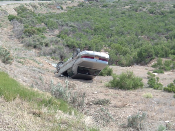 Overturned Car in Utah